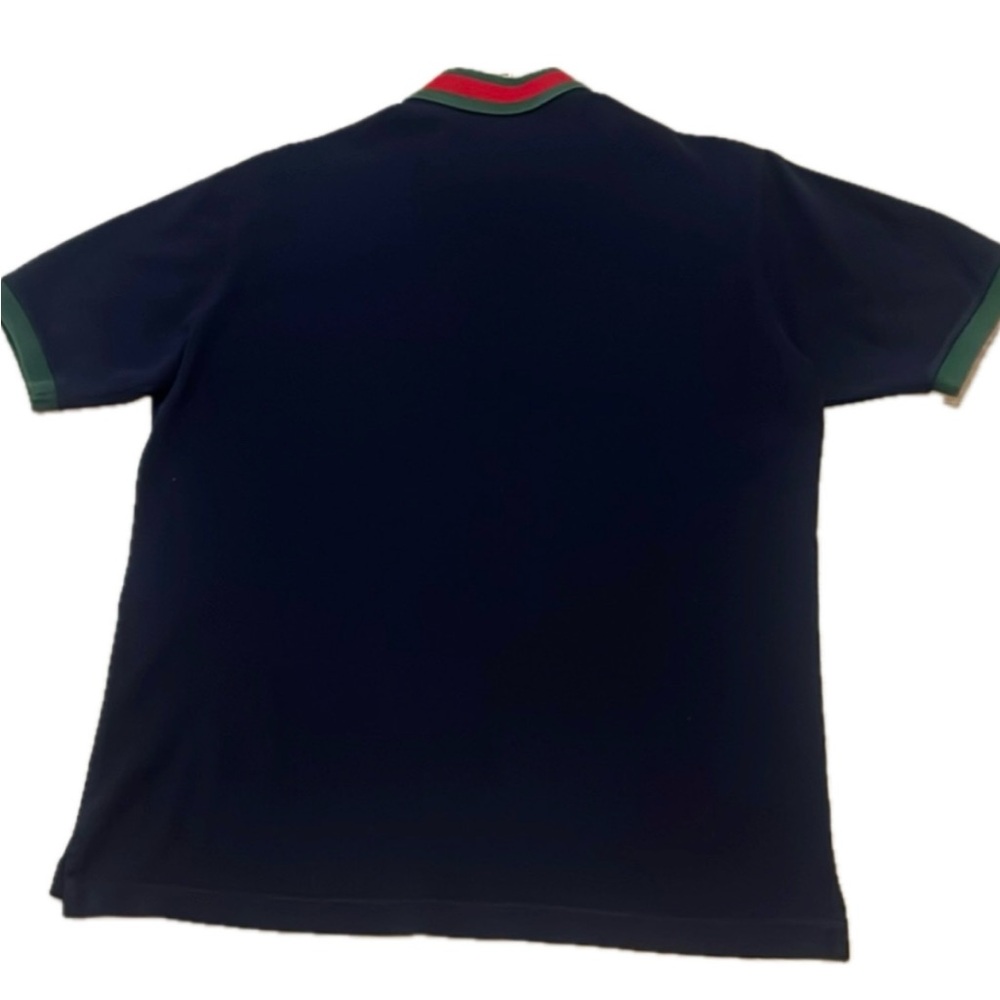 Men’s Gucci Blue and Green Polo Shirt Classic Design - Picture 2 of 5